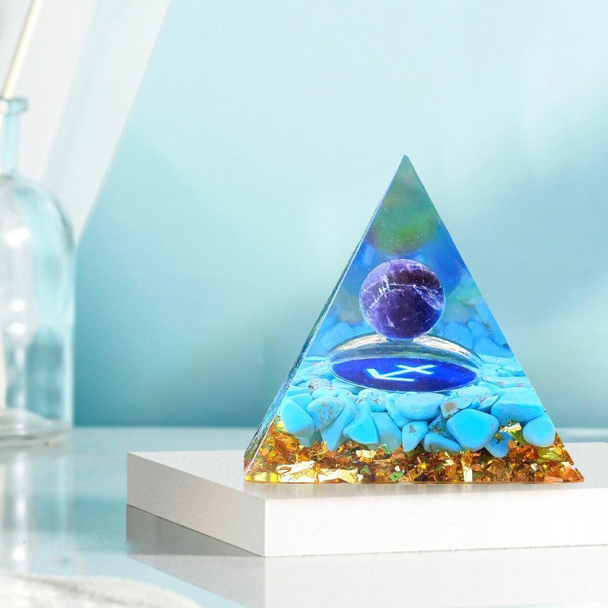 60mm Natural Pyramid Meditation Yoga Stone for Home Ornaments Decor