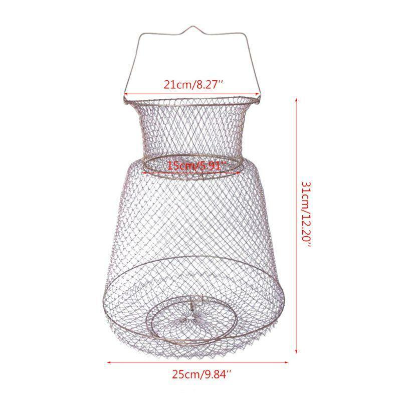 Floatable Galvanized Steel Wire Fish Baskets,Floating Wire Collapsible Fish Cage