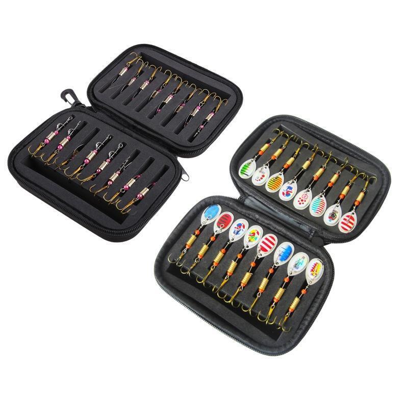 16pcs Fishing Lures Spinners Baits Spoon Set with Tackle Bag Trout Bass Tackle