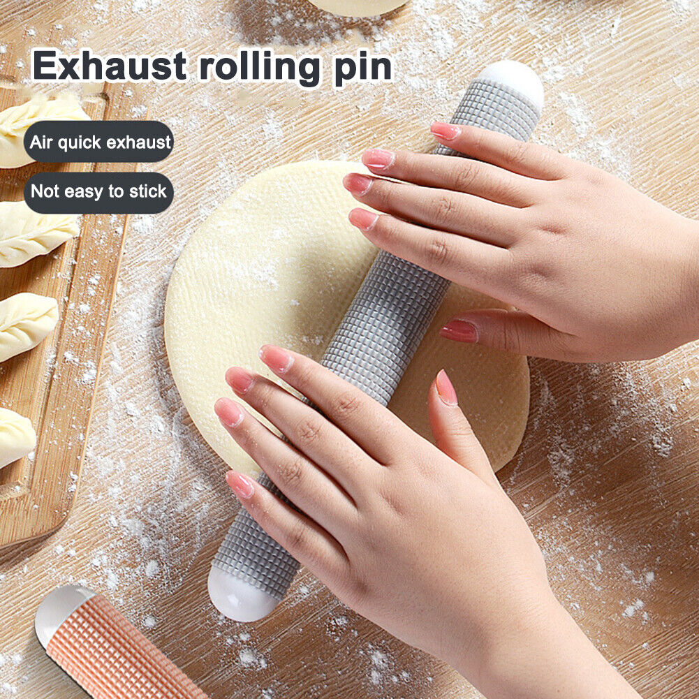 Non-stick Dough Roller Sticks ABS Rolling Pin Dumpling Wrapper (Grey)