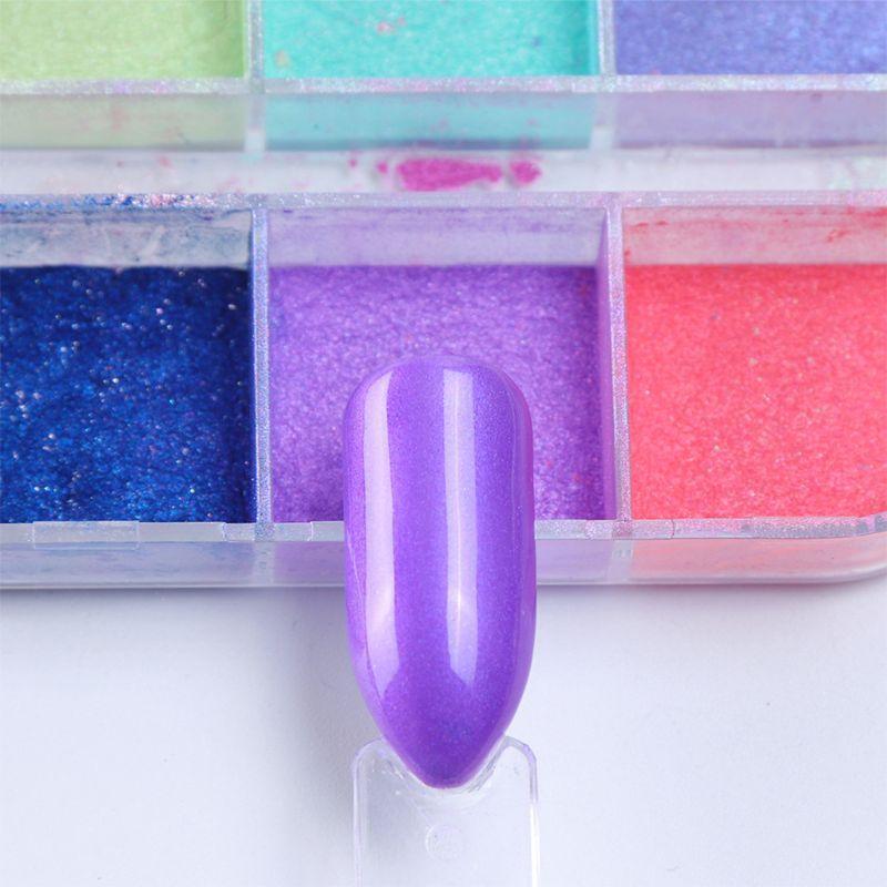 12 Colors Ultrafine Glitter Nail Art Shimmer Powder Dust Coating Pigment DIY