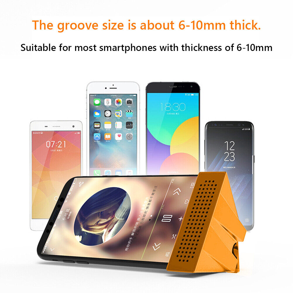 Mobile Phone Sound Amplifier Speaker Stand Phone Holder Support (Orange)