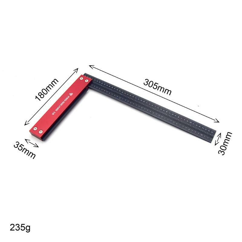Aluminum Alloy Square Ruler Right Angle Marking Gauge Protractor for Carpenter