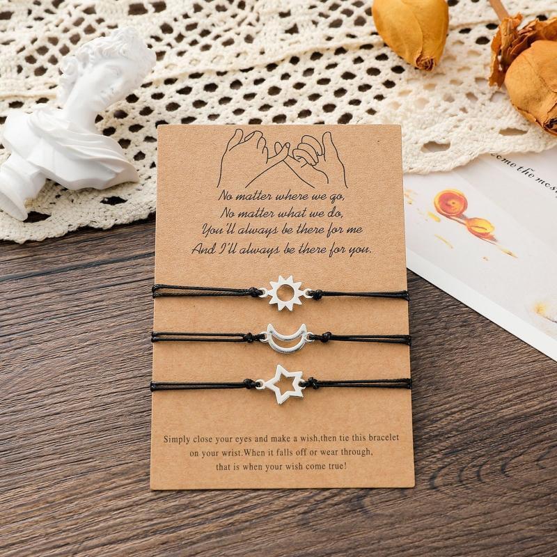 3 Pcs Friendship Card Bracelets Relationship Promise Bracelet for Best Friends