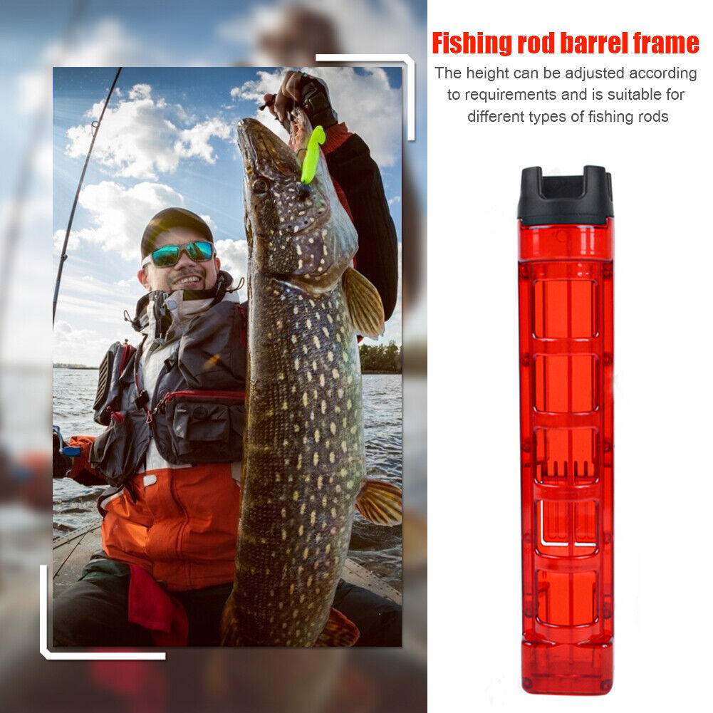 Fishing Box Rod Barrel Holder Pole Tube Stand Bracket for MEIHO Box (Red)