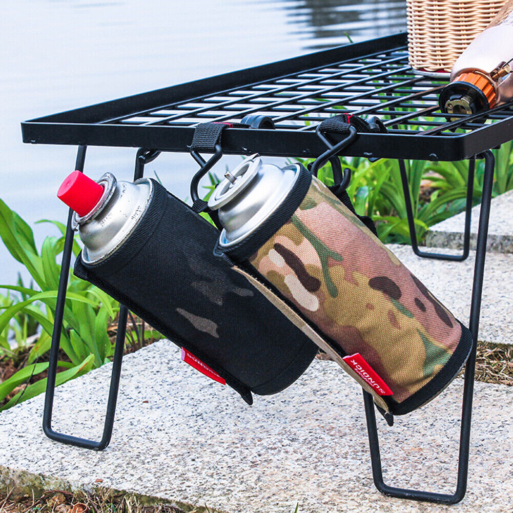 6.5x9.9cm Gas Canister Cover Protector Storage Bag for Camping (Dark Camo)