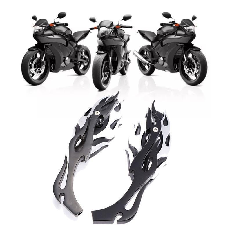 Motorcycle Flame Style Rearview Mirror Universal Motocross Rearview Mirrors