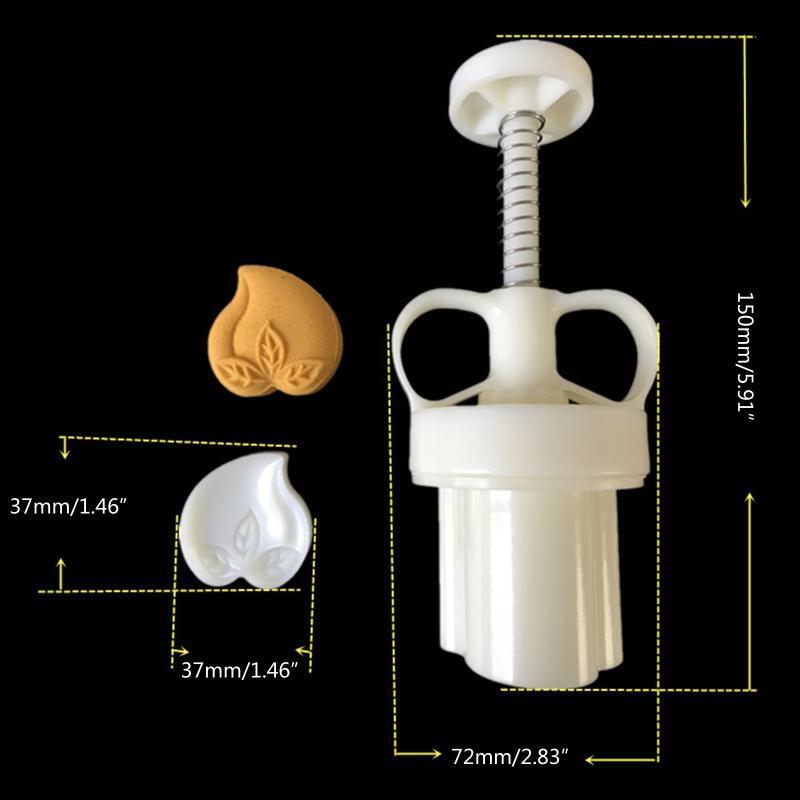 30g Peach Cookie Stamps Thickness Adjustable Moon Cake Mold Hand Press Cutter