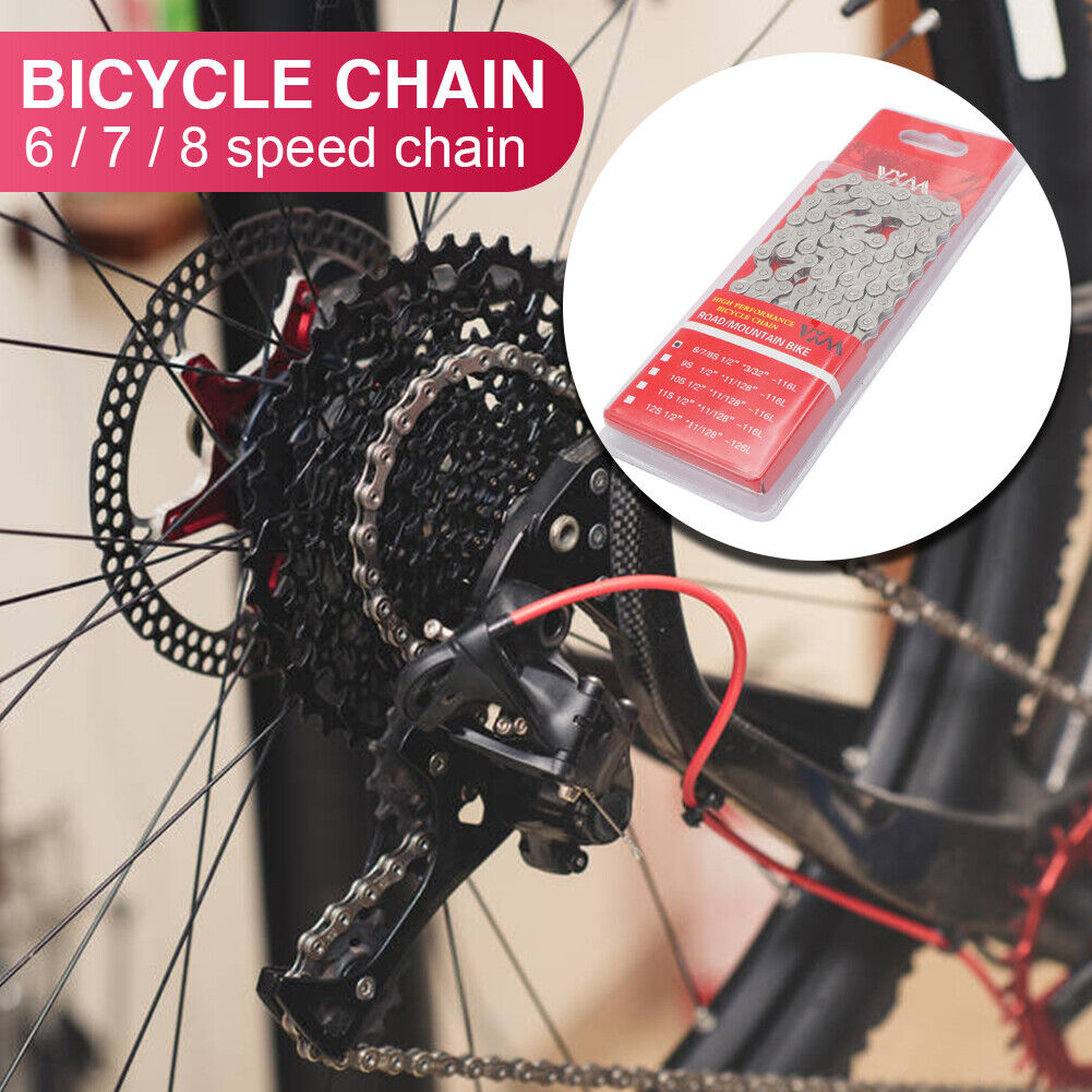 6 7 8 Speed Bicycle Chain Carbon Steel Bike Chain 1/2 x 2/32 inch 116 Links