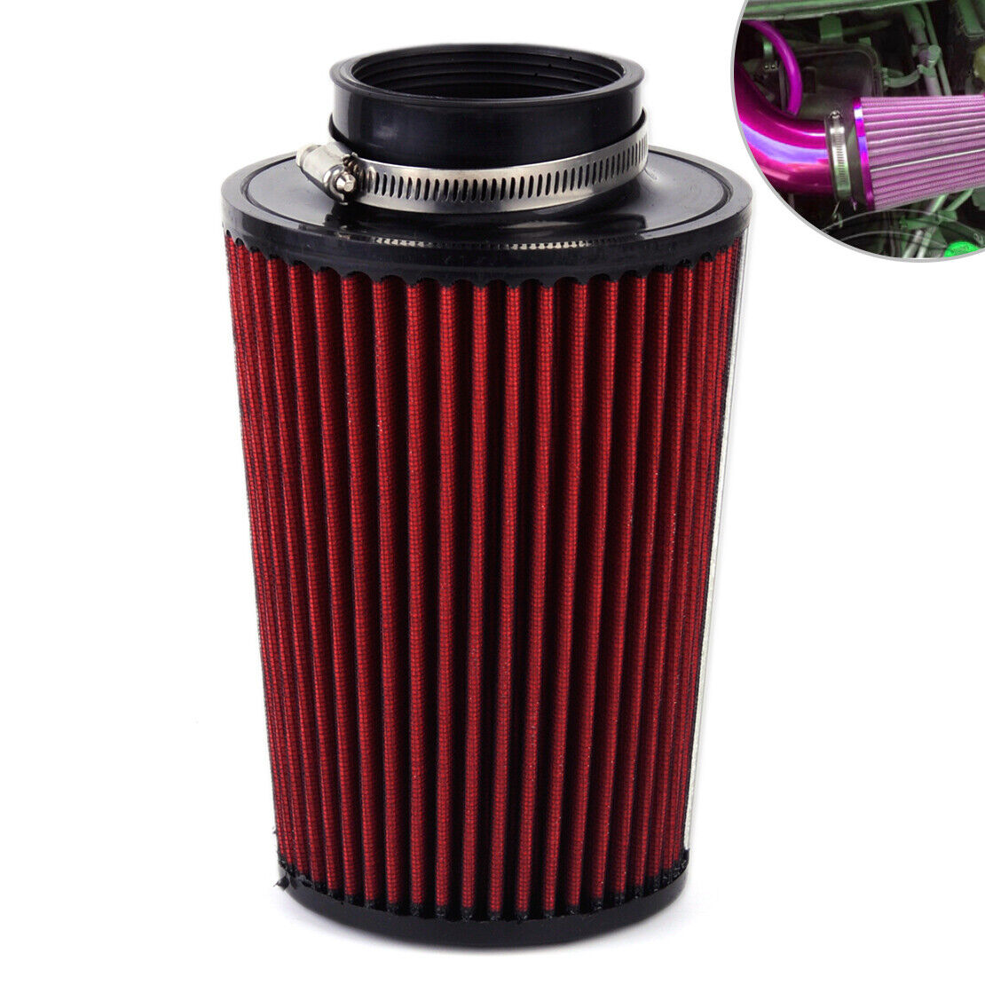 Universal Flow Trunk Racing Cold Air Inlet Intake Filter Tapered Cone Cleaner Li