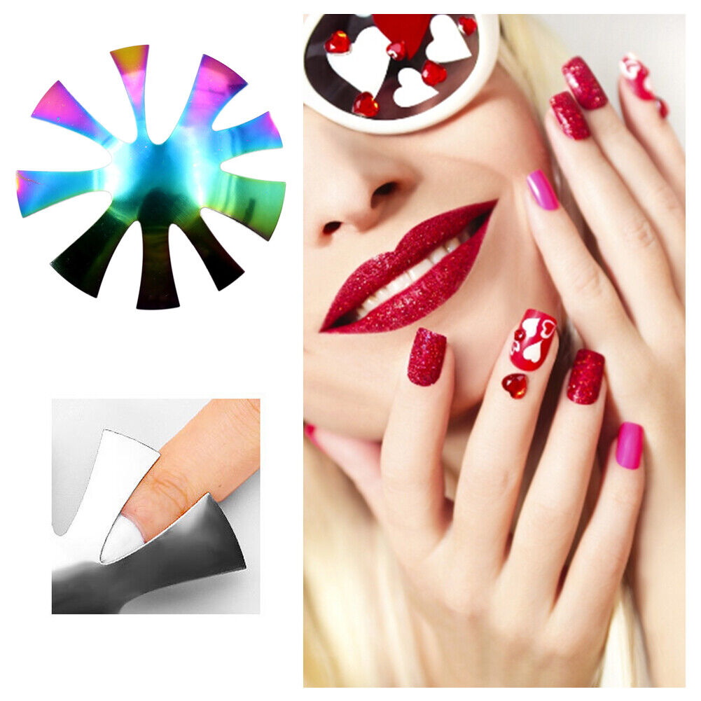 Stainless Steel Nail Trimmer Cutter Mold French Nail Art Tools (Multicolor)