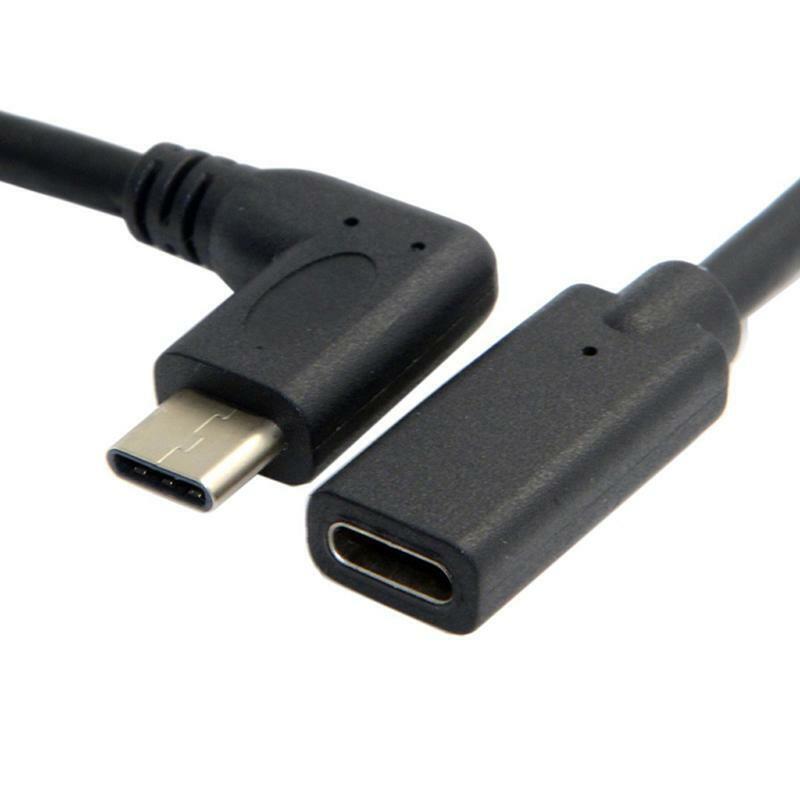 90 Degree Right Angle USB 3.1 Type C Male To Female Extension Data USB-C Cable