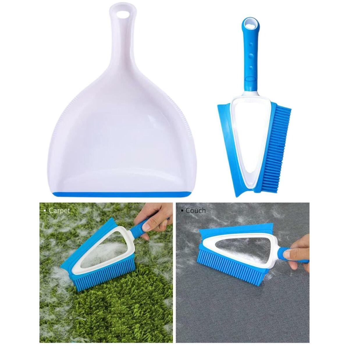 2Pcs Broom & pan Set Household  Pan with Brush Sofa Detail Scraper