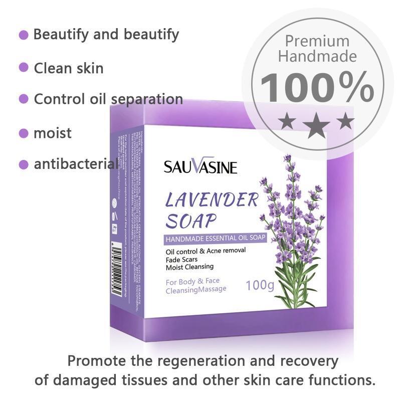 Lavender Soap Lavender Bar Soap for Face and Body Fade Scars,Moist Cleansing
