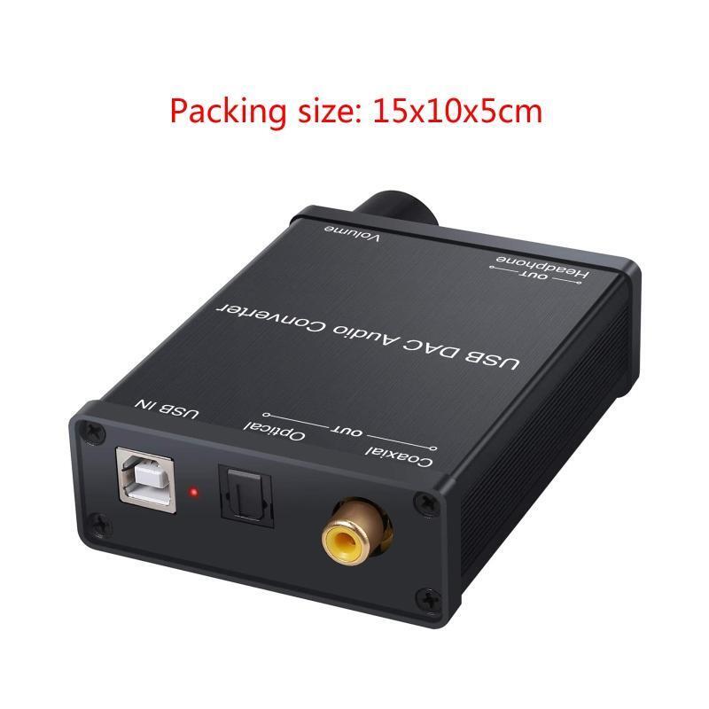 USB DAC Audio Converter USB to Optical Coaxial or Stereo RCA L/R 3.5mm Adapter