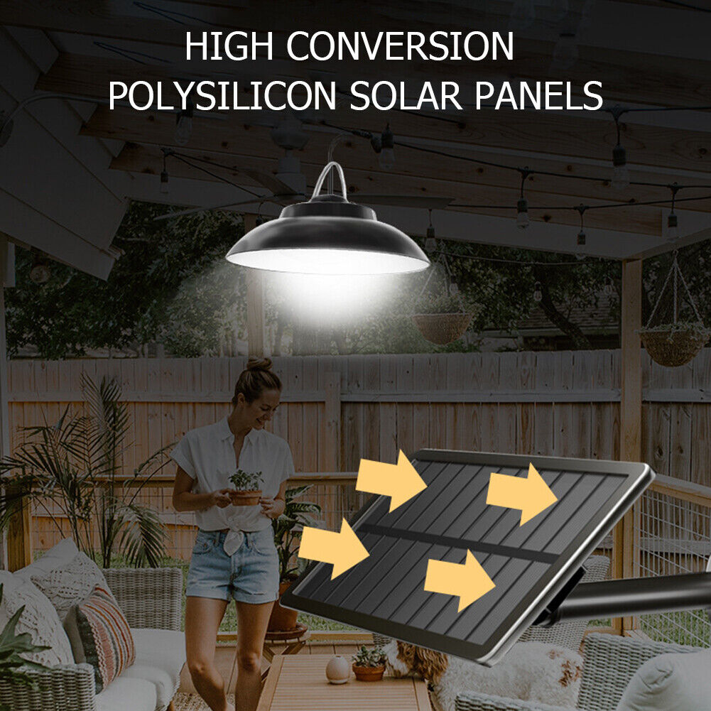 48 LED Solar Pendant Lamp Waterproof Hanging Shed Lights for Outdoor Indoor