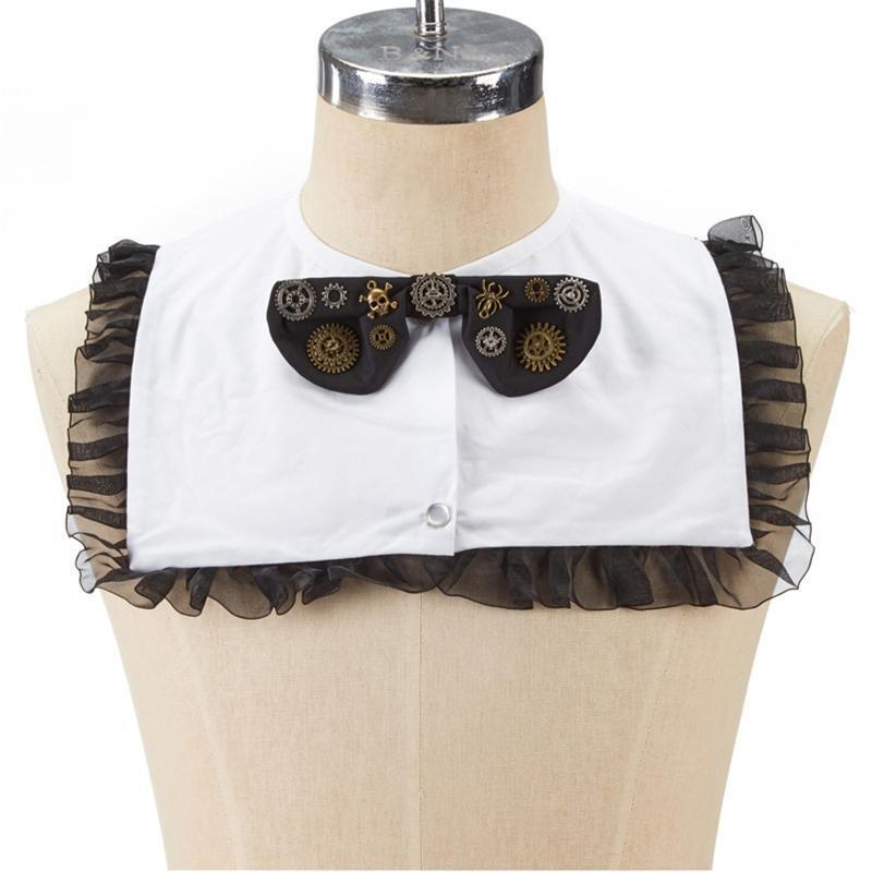 Half Shirt Crop Top Steampunk Bowknot False Collar Apparel Accessories for Women