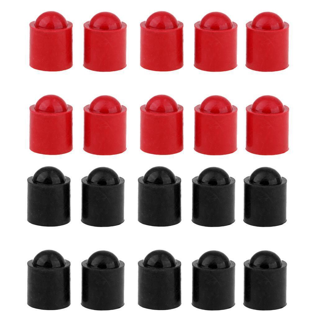 10x Cue Tip Protector Rubber Billiard Snooker Stick Cover Guard Black Red
