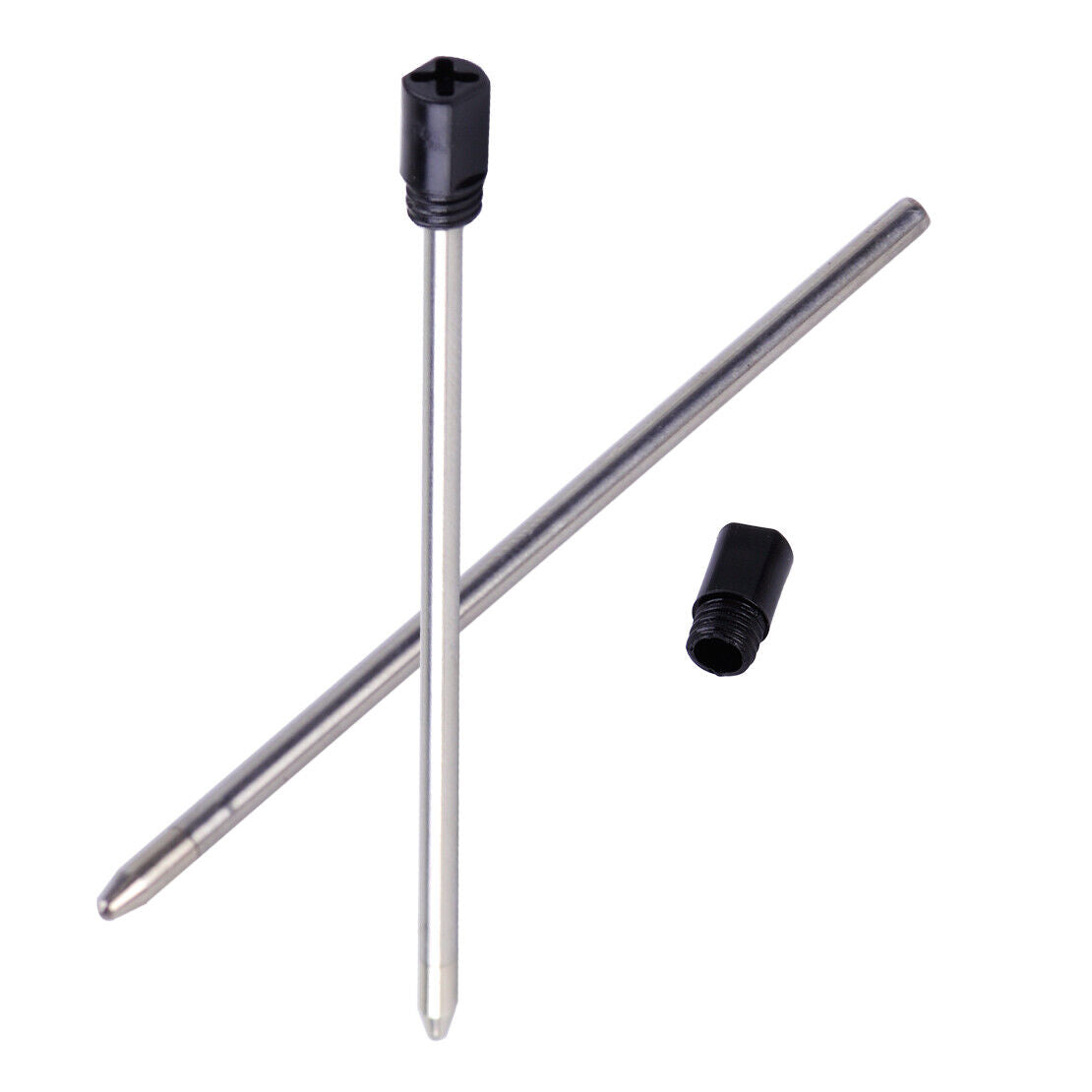 20pcs 7cm Black Ink Cross Type Metal Ballpoint Pen Refills 14cm Crystal pen Li