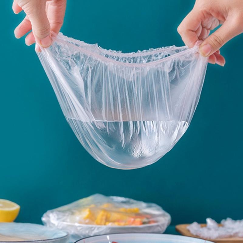 100 Pcs Elastic Fresh Keeping Bags Seal Caps for Outdoor Picnic Food Storage