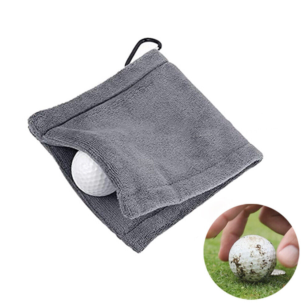 Microfiber Golf Ball Cleaning Towel Golf Club Wiping Cloth Cleaner (Grey)