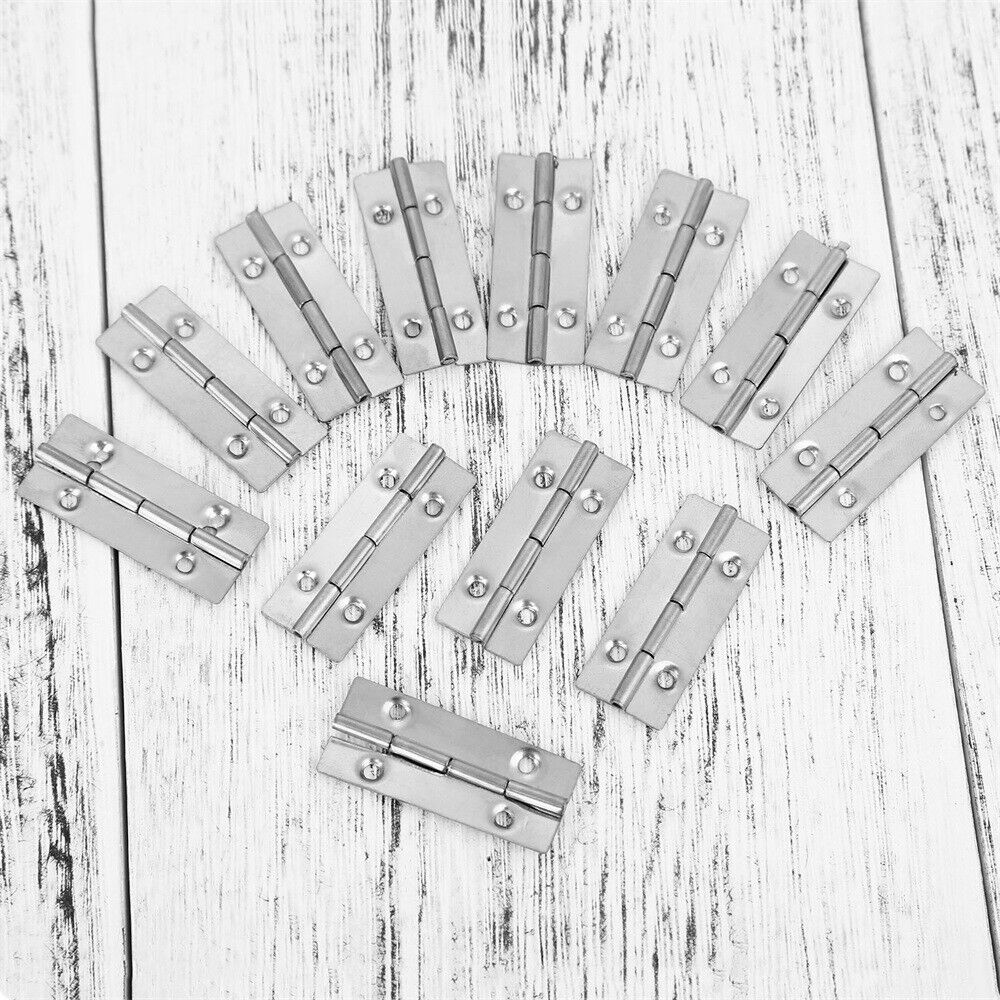 New 12x Stainless Steel Cabinet Window Door Hinges Jewelry Box Cupboard Hardware