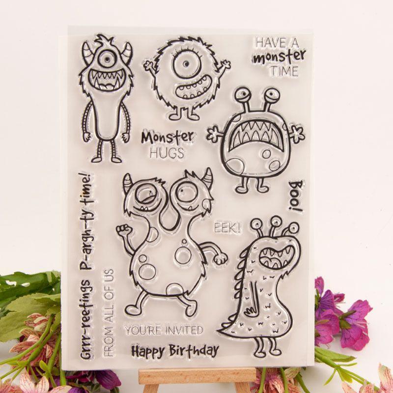 Monster Silicone Clear Seal Stamp DIY Scrapbooking Embossing Photo Album Paper