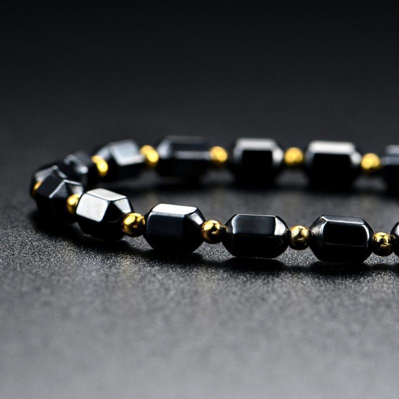 Black Necklace w/ Magnetic Therapy Hematite Necklace Pain Relief Jewelry Beads