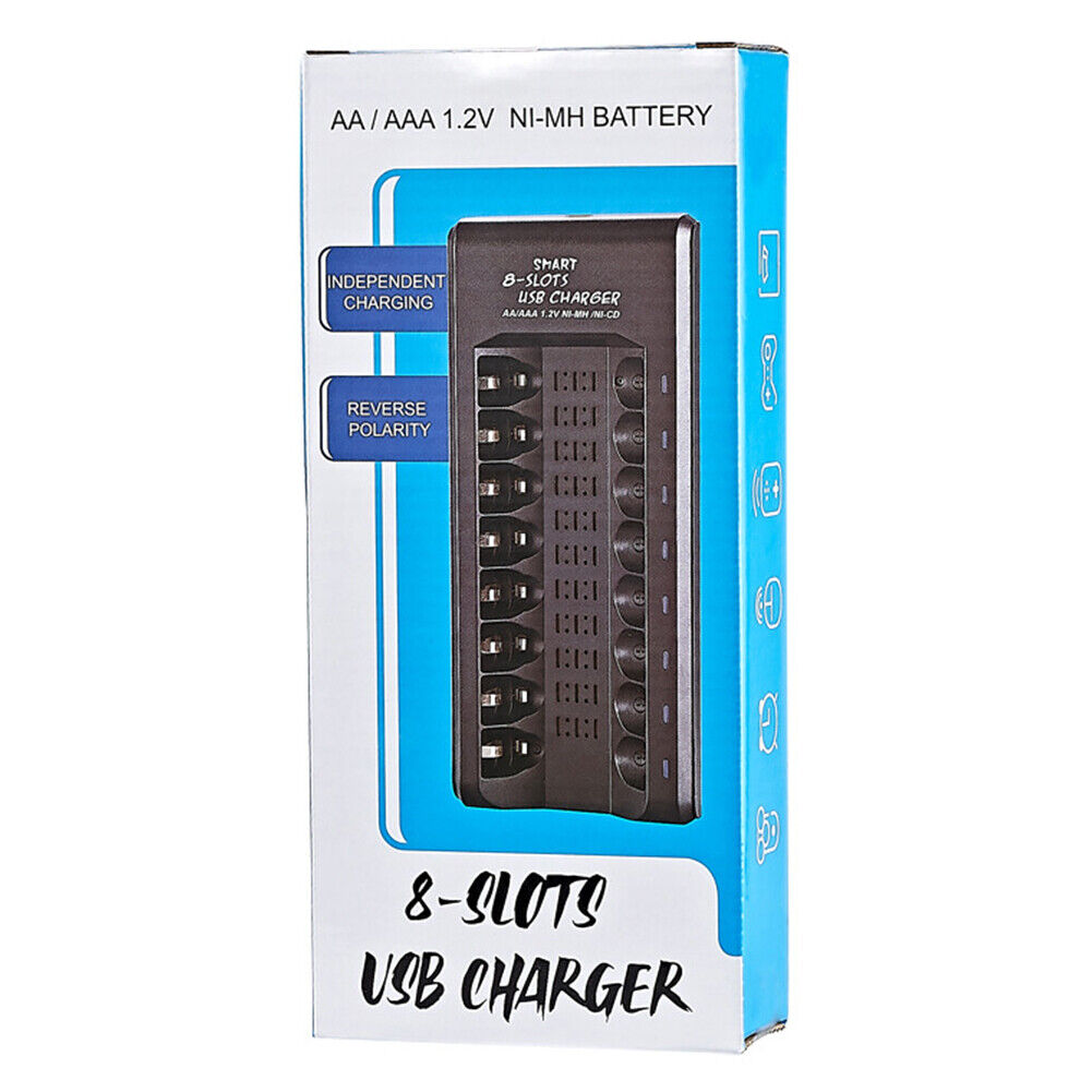 1.2V 8 Slot USB Battery Charger for AA/AAA Ni-MH/Ni-Cd Rechargeable Battery