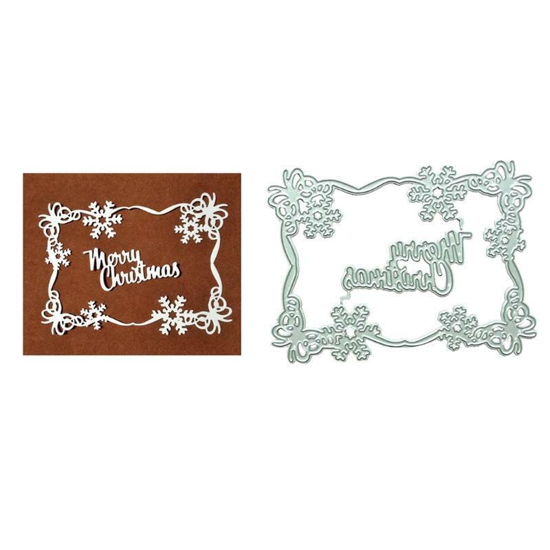 Merry Christmas Snowflakes Metal Cutting Dies Stencil DIY Scrapbook Album Paper