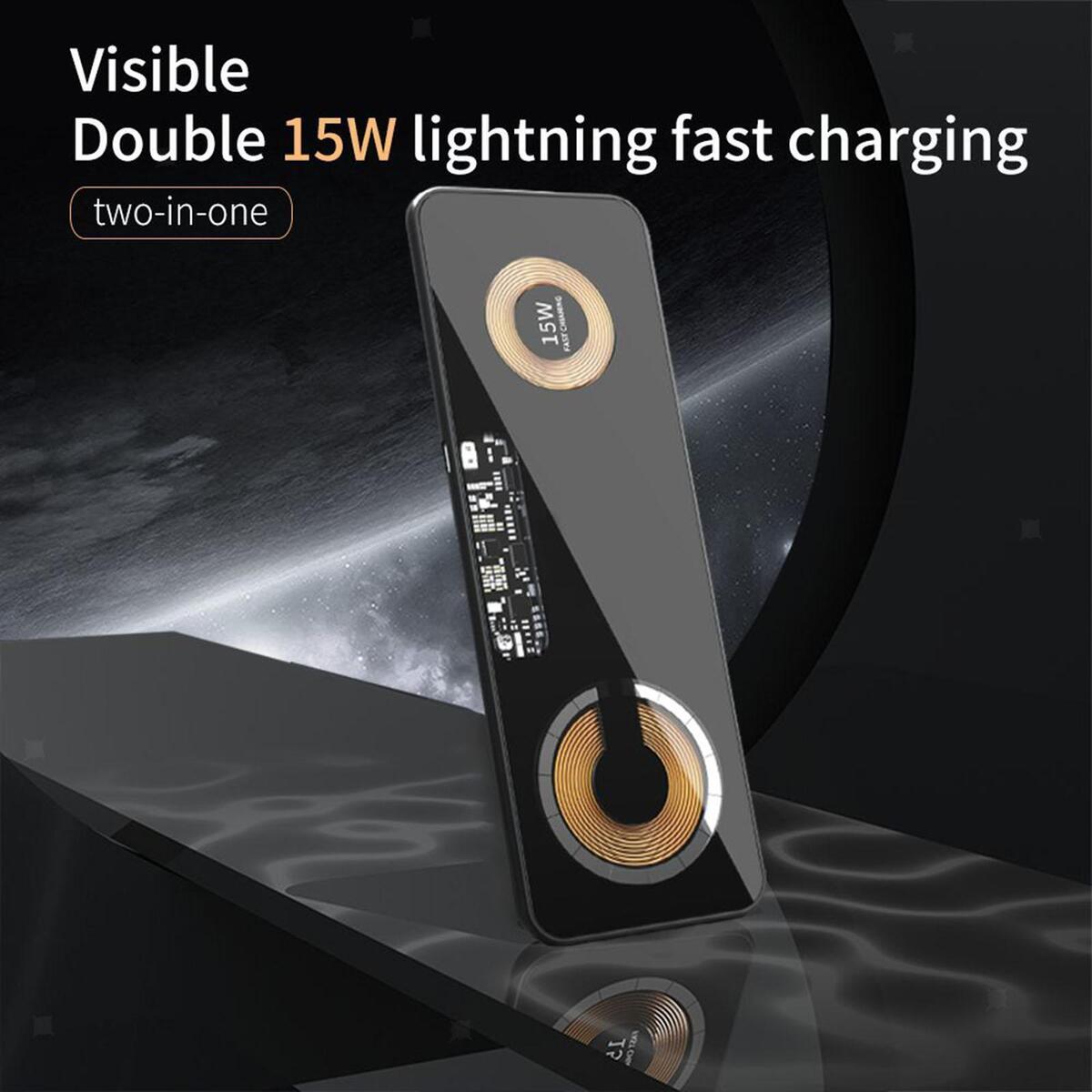 Dual 15W Wireless Charger Stand Fits Mobile Phone Earphones Professional