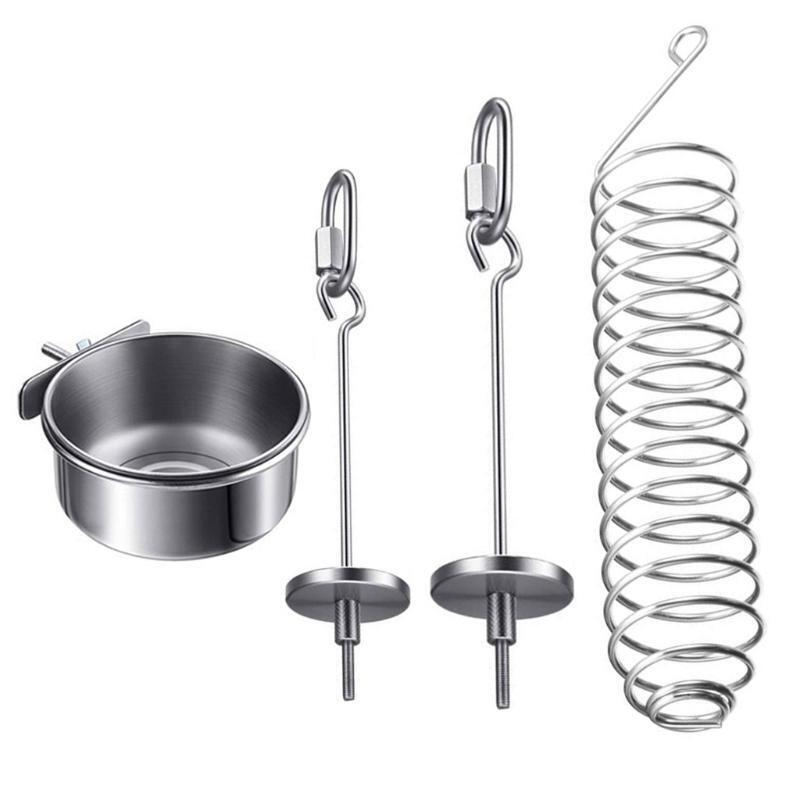 4 Pcs Bird Food Holder Treat Skewer Stainless Steel Parrot Hanging Fruit Feeder