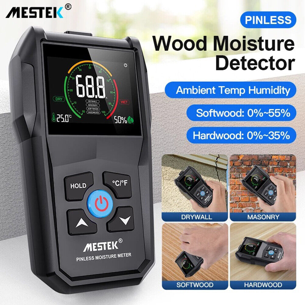 Timber Damp Detector Hygrometer Digital Display Wood Moisture Meter Tester