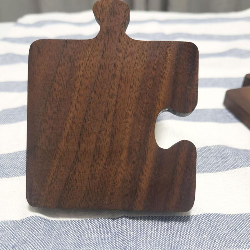 Black Walnut  Dark Wood Coaster Puzzle Splicing Heat Insulation Placement Pad