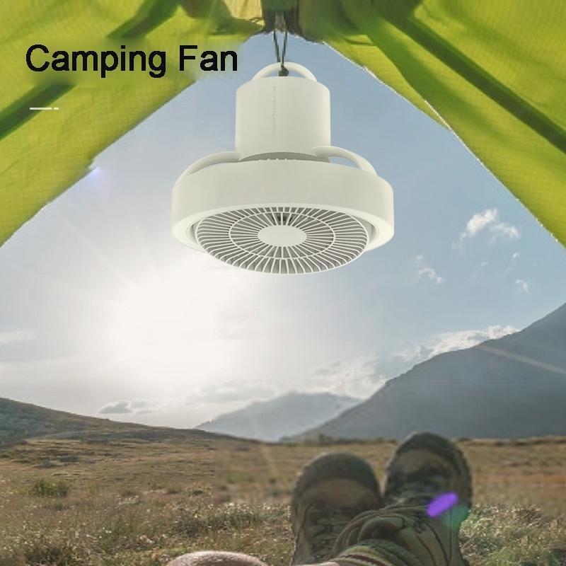 Portable 7inch USB Type-C Camping Fan with LED Lamp 4000mAh for Desk Library