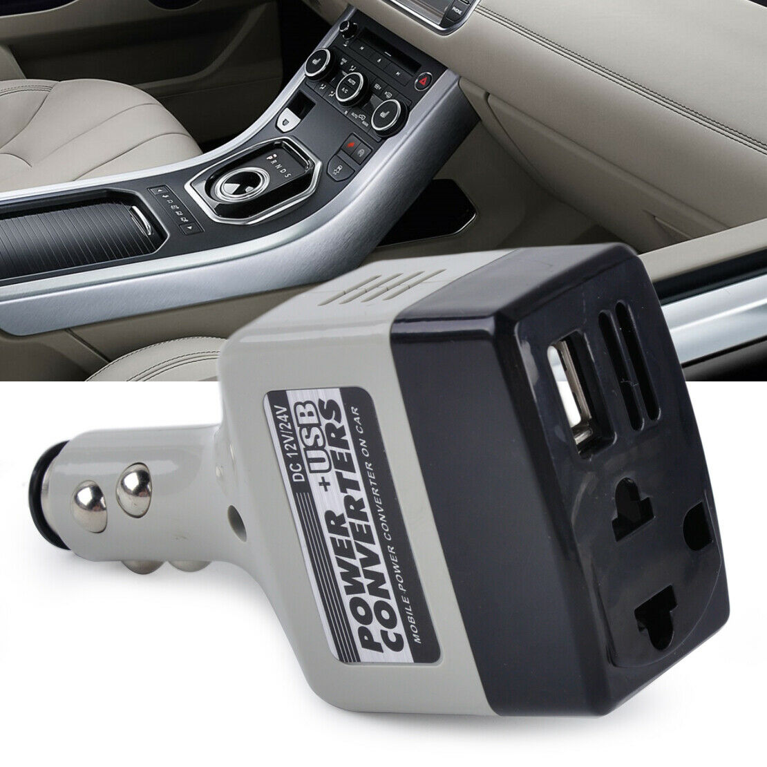 12V 24V DC To 220V AC Car Auto Power Inverter Charger Adapter USB Port 5V Li
