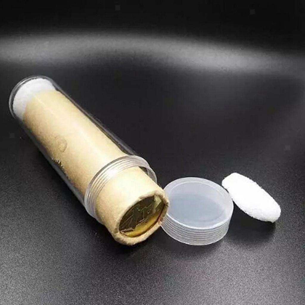 10x Clear Coins Tube Cases  Organizer Container for 25 Coins 20.5mm
