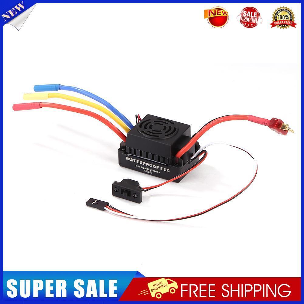 60A Waterproof Brushless Motor Speed Controller Sensorless ESC (Black)