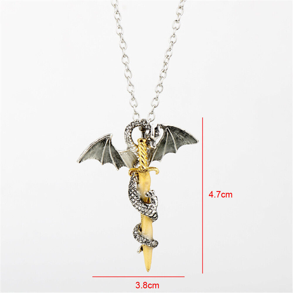 Glow In The Dark Jewelry Luminous Choker Pendant Dragon Sword Necklace Chain