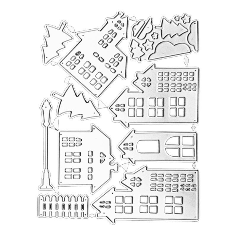 House Tree Metal Die Cuts Carbon Steel Cutting Dies for Carfts DIY Scrapbooking
