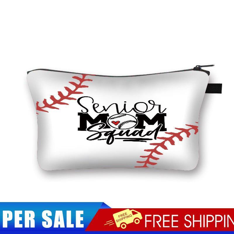 Baseball Mom Printed Hand Hold Travel Storage Cosmetic Bag Toiletry Bag
