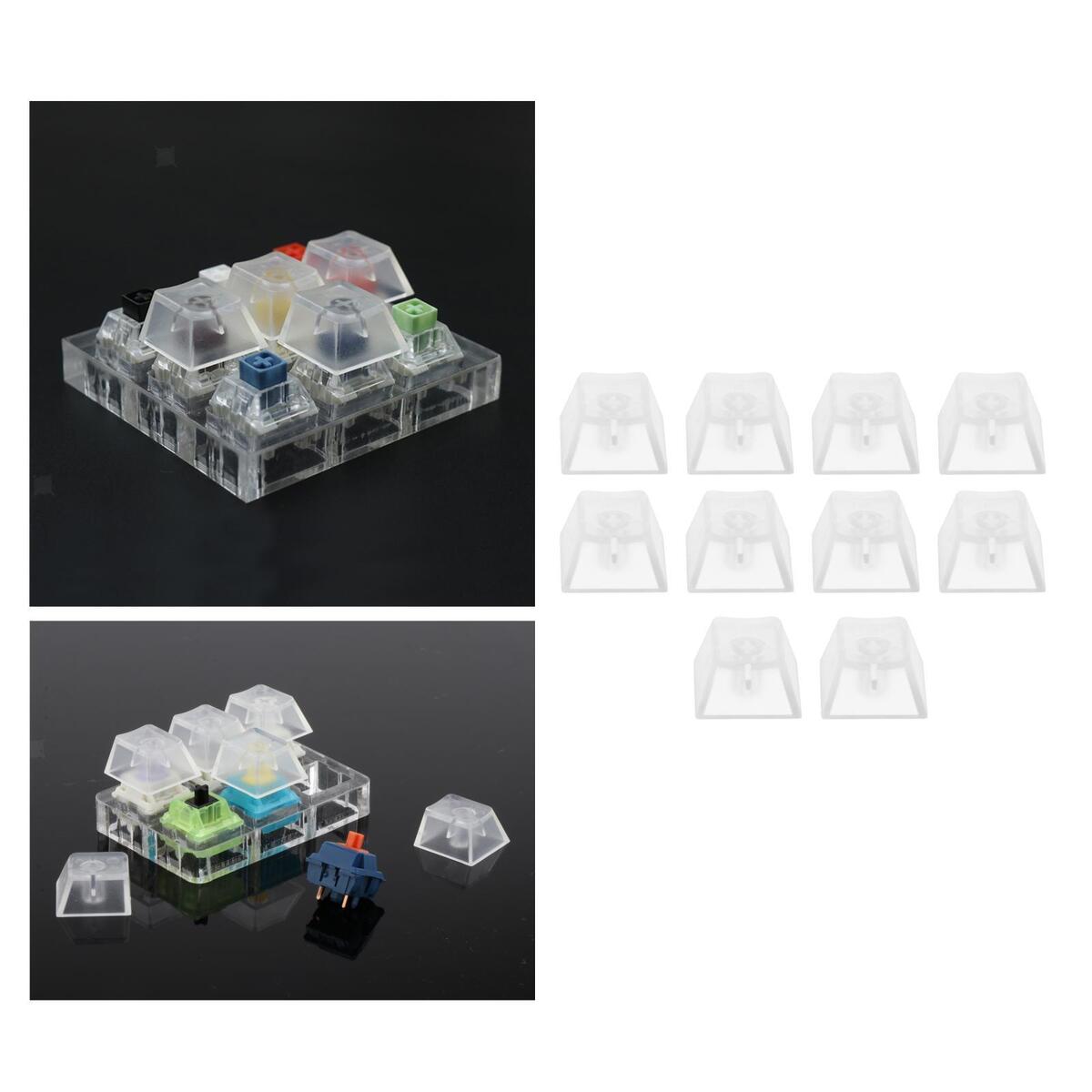 10Pieces DIY Clear Keycaps Replacement ABS for CHERRY R4 Switch Tester