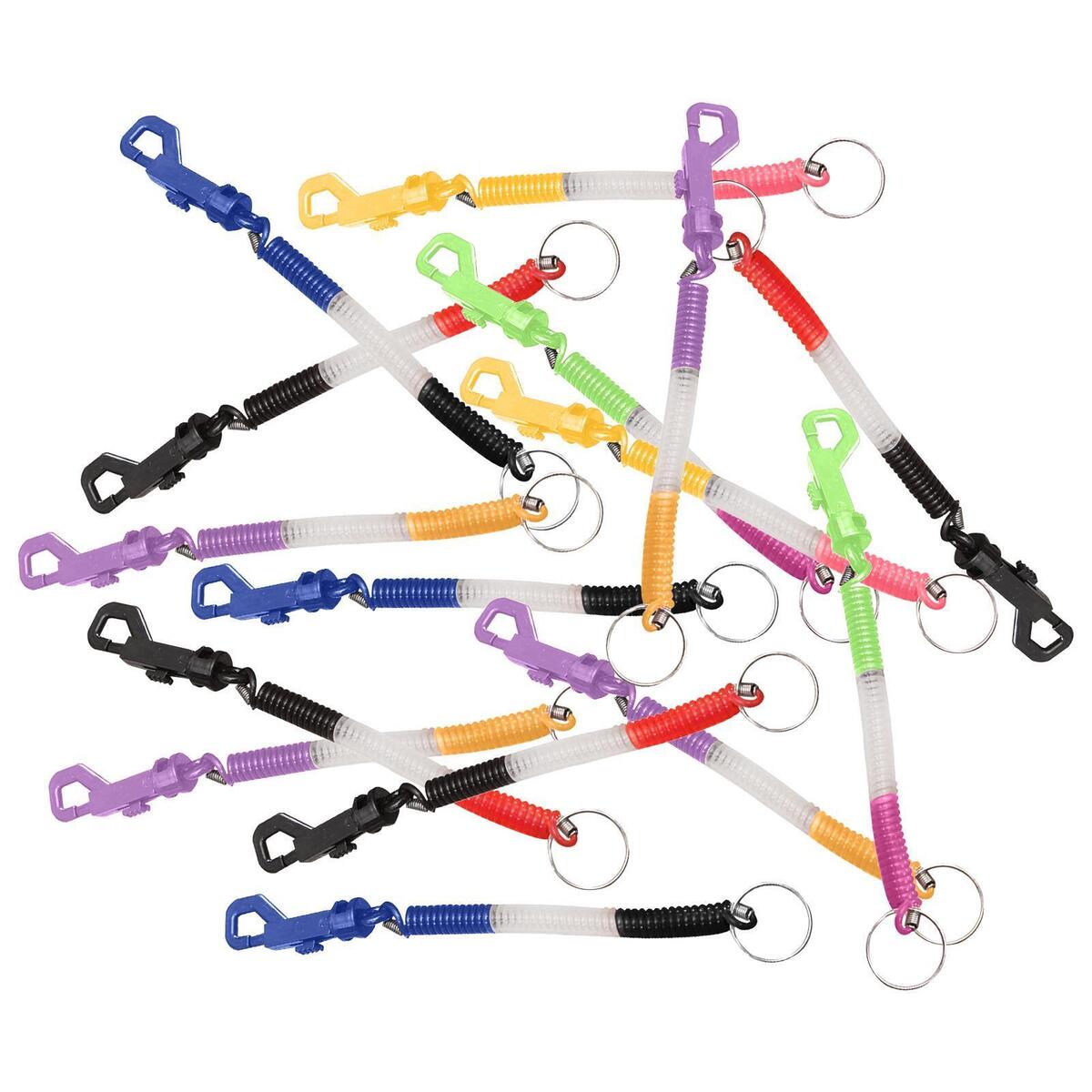 50x Spring Coil Keychain Stretchy Retractable Keyring Stretch Cord Lanyard