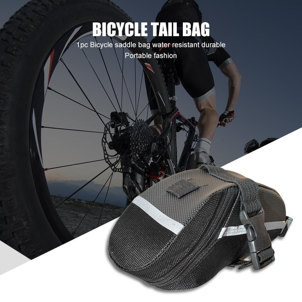 Bicycle Reflective Saddle Rear Tool Bags MTB Bike Seat Tail Bags (Black)