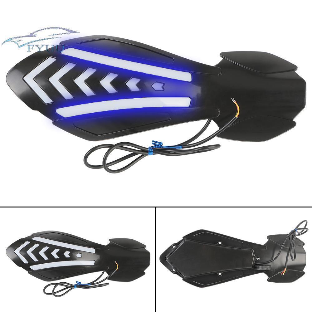 12V Motorcycle Handlebar Guards w/ LED Flowing Turn Signals Lights Waterproof