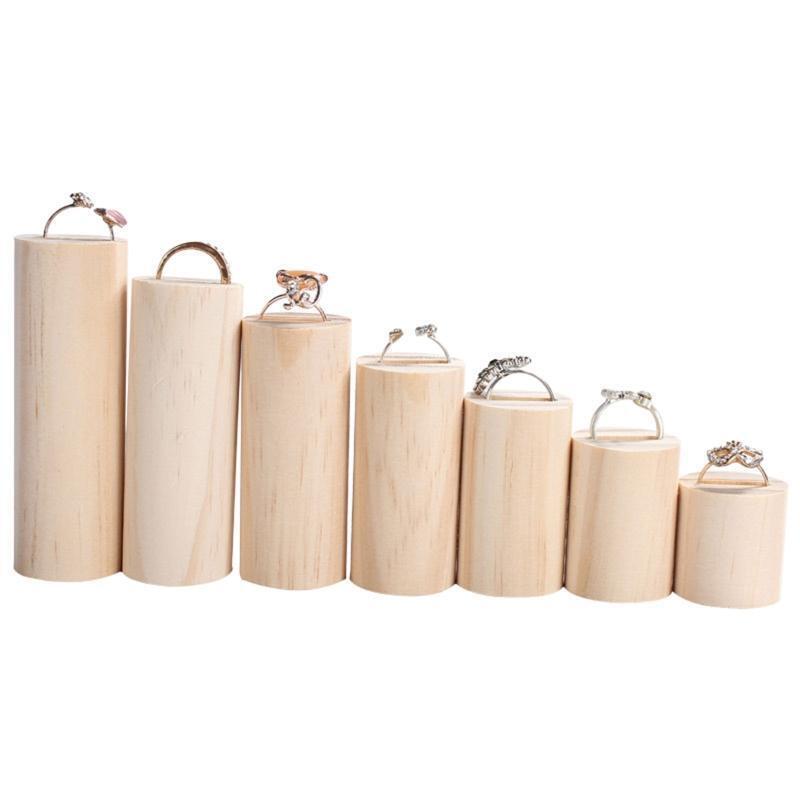 7x Ring Display Holder Jewelry Organizer Rack Cylinder Shape Shop Cabinet Show