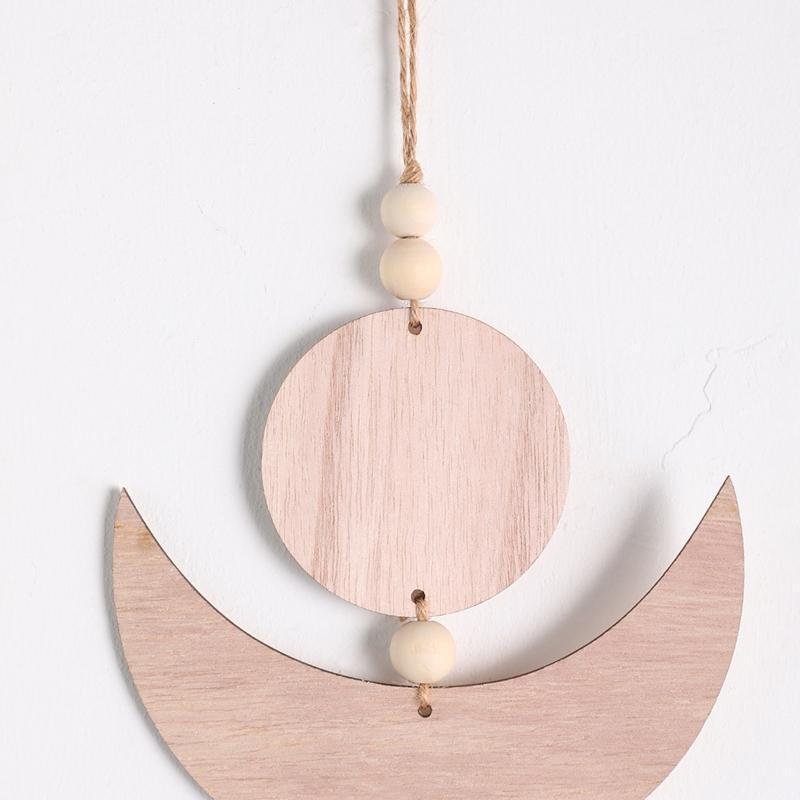 Wooden Moon Sun Shape Wall Hanging Decoration Party Backdrop Bohemian Home Decor