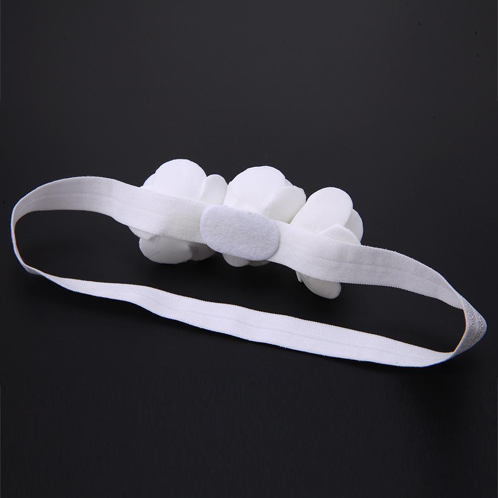 Baby Three Flowers Headband Ribbon Hair Bands Handmade DIY Headwear(White)