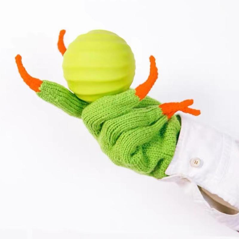 Stretchy Knitted Gloves Full Finger Gloves Creative Green Gloves for Riding