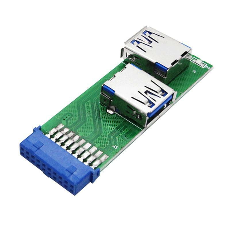 Dual Port USB 3.0 A Type to Motherboard Mainboard Internal 20pin Header Adapter